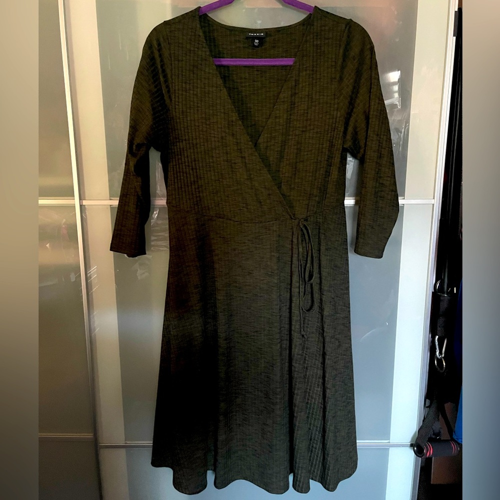 Torrid green Faux wrap dress